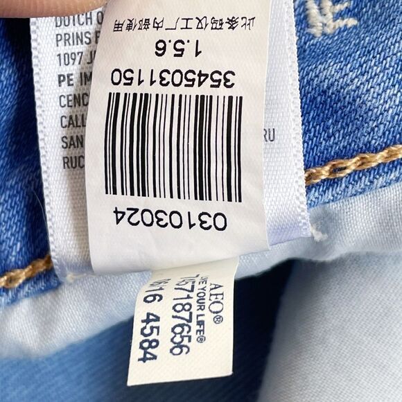 American Eagle Outfitters High Rise Super Stretch Shortie Cut Off Jean Shorts 6 - Picture 6 of 6